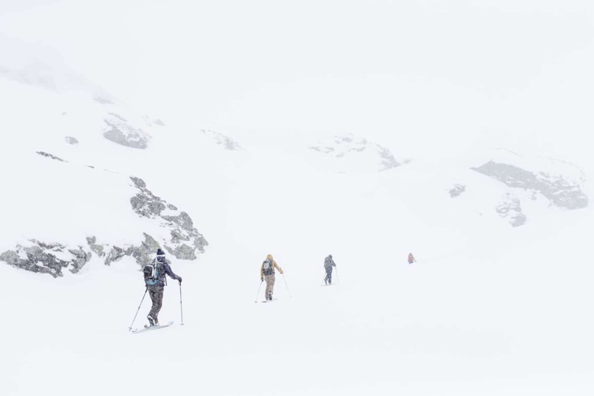 Aufstieg im Nebel