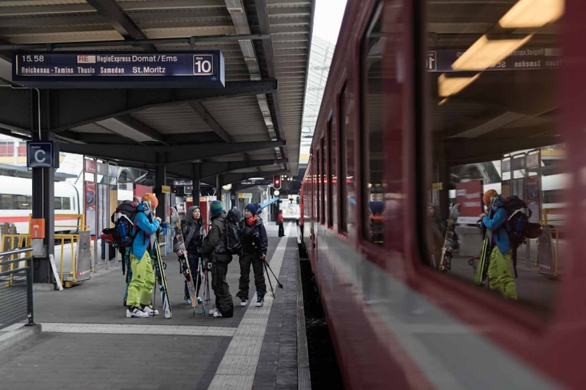 Rückfahrt zum Ausgangspunkt mit der Bahn