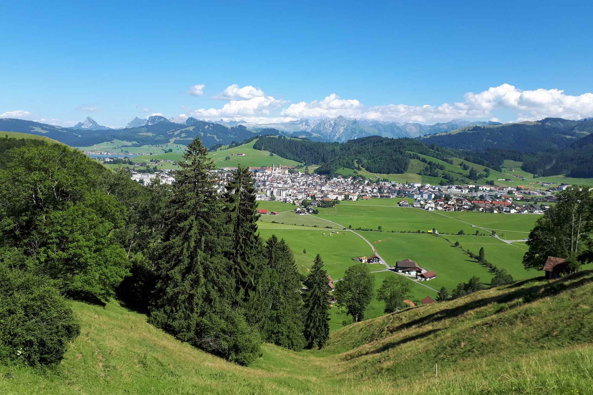 Blick vom Chatzenstrick nach Einsiedeln