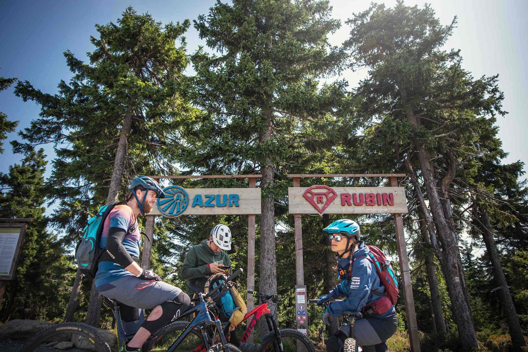 Am Ausgangspunkt der Trails in der Miriqudi-Bike-Arena