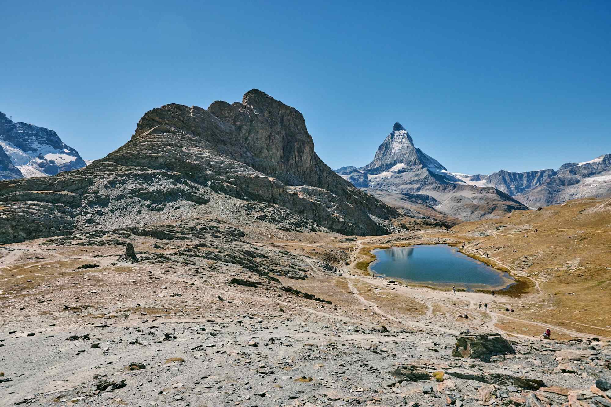 Der Riffelsee mit dem Matterhorn im Hintergrund