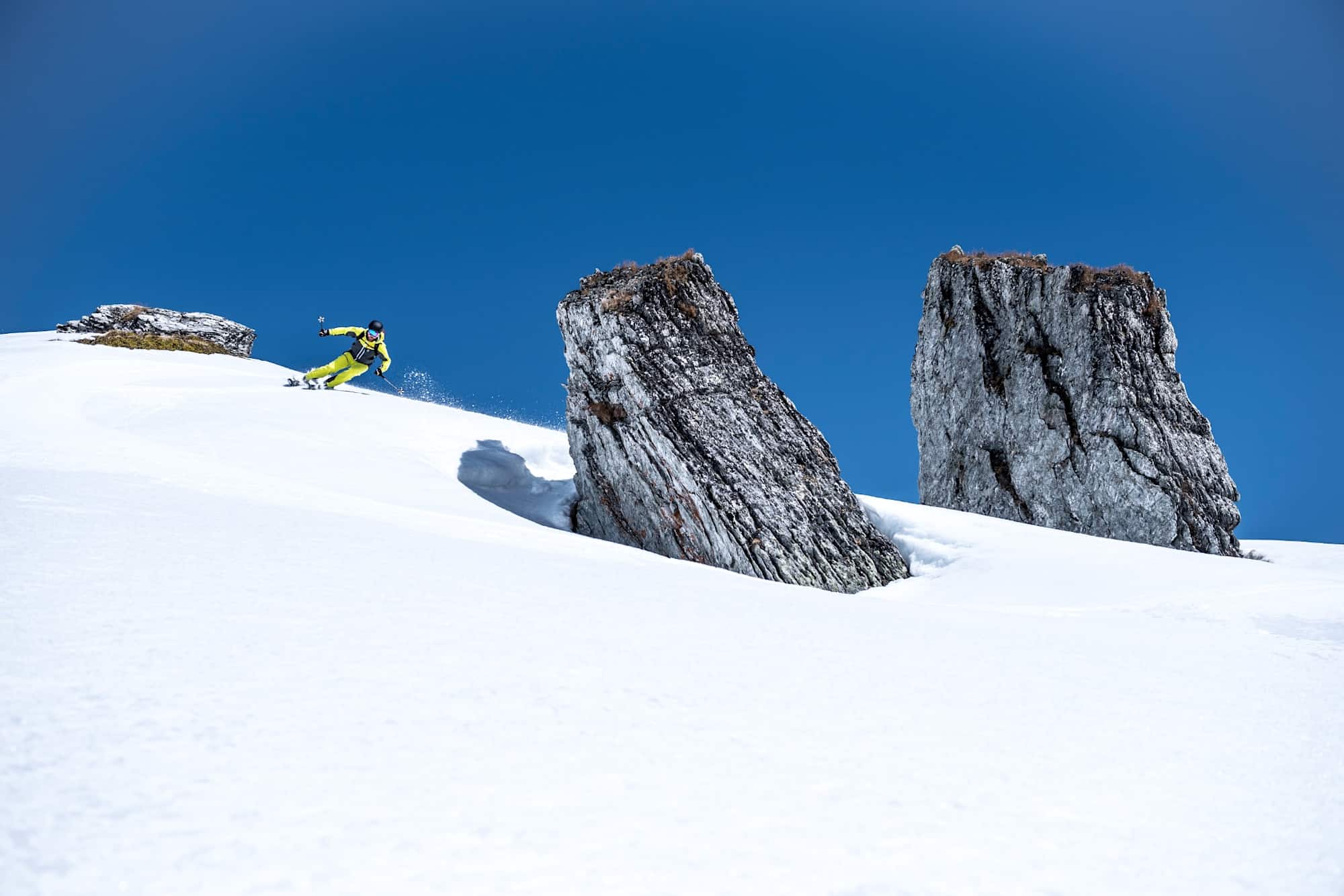 Rassige Abfahrt am Trinserhorn