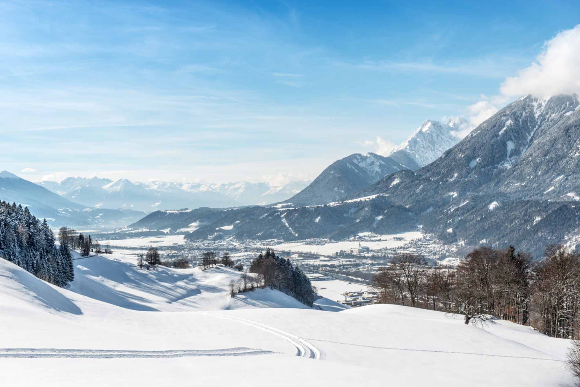 Wunderbarer Blick von Gallzein ins Inntal.