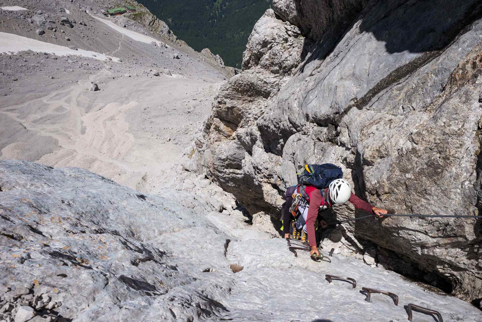 Die letzten Meter über den Klettersteig aufwärts