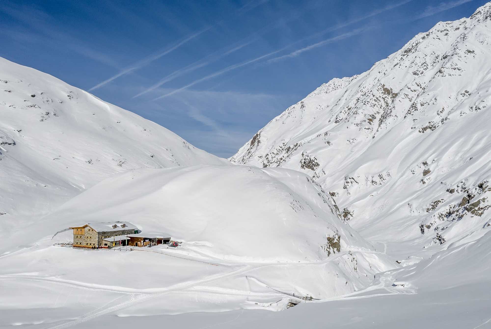 Die Amberger Hütte im Winter