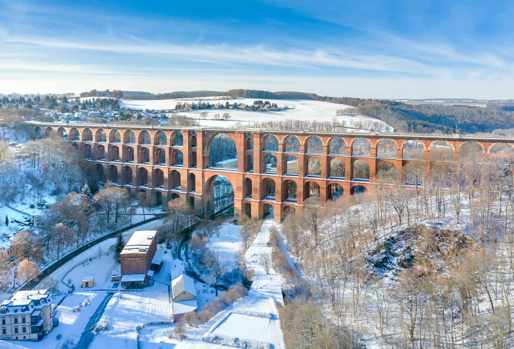 Ausgangspunkt des Vogtland Panormaweges ist die Göltzschtalbrücke.
