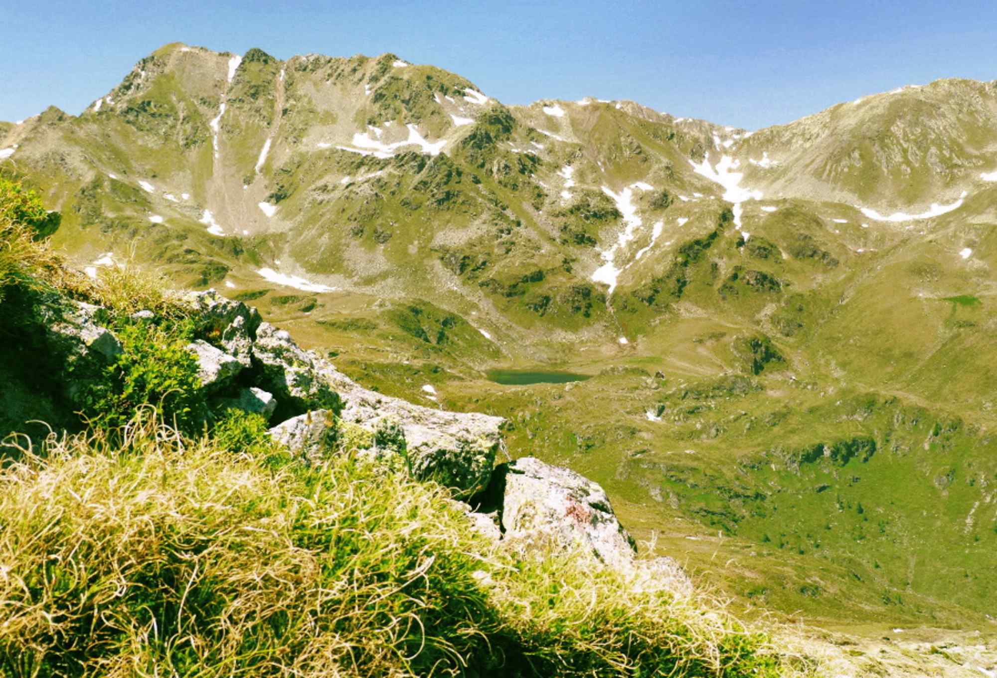 Blick hinunter auf die Feldnerhütte