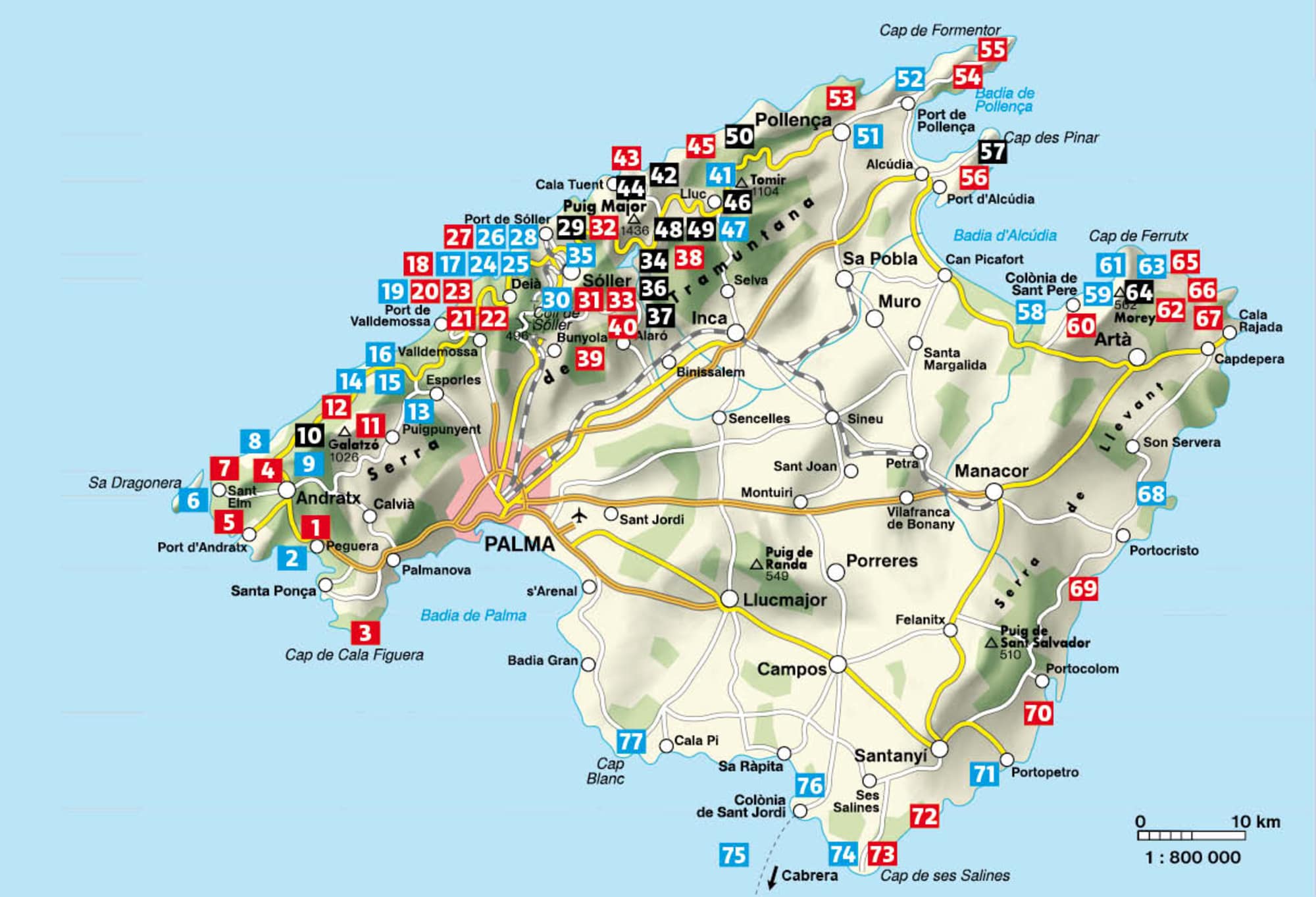 Rother Wanderführer Mallorca - Tourenübersicht
