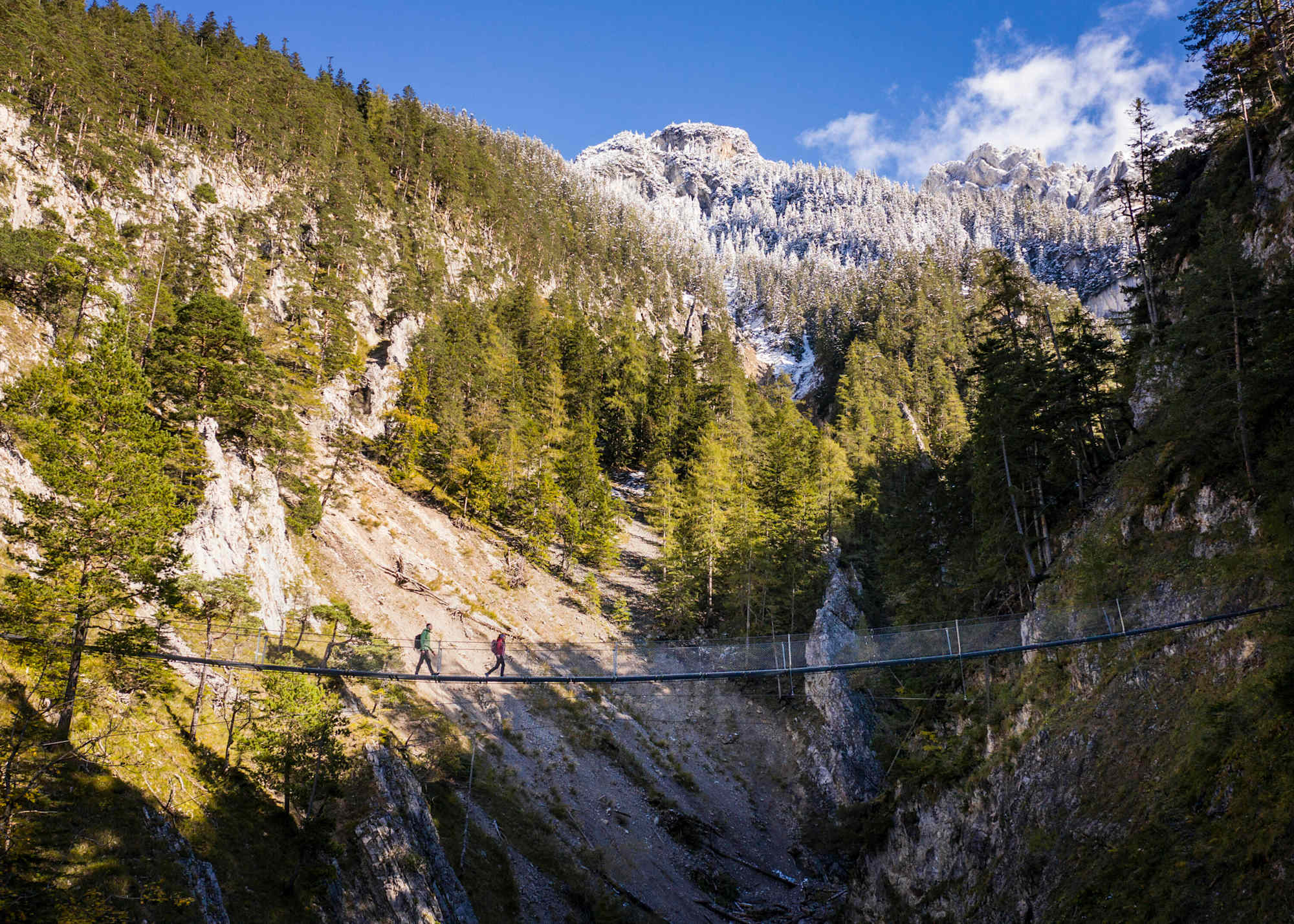Eindrucksvoll - die Hängebrücke zur Brunnsteinhütte