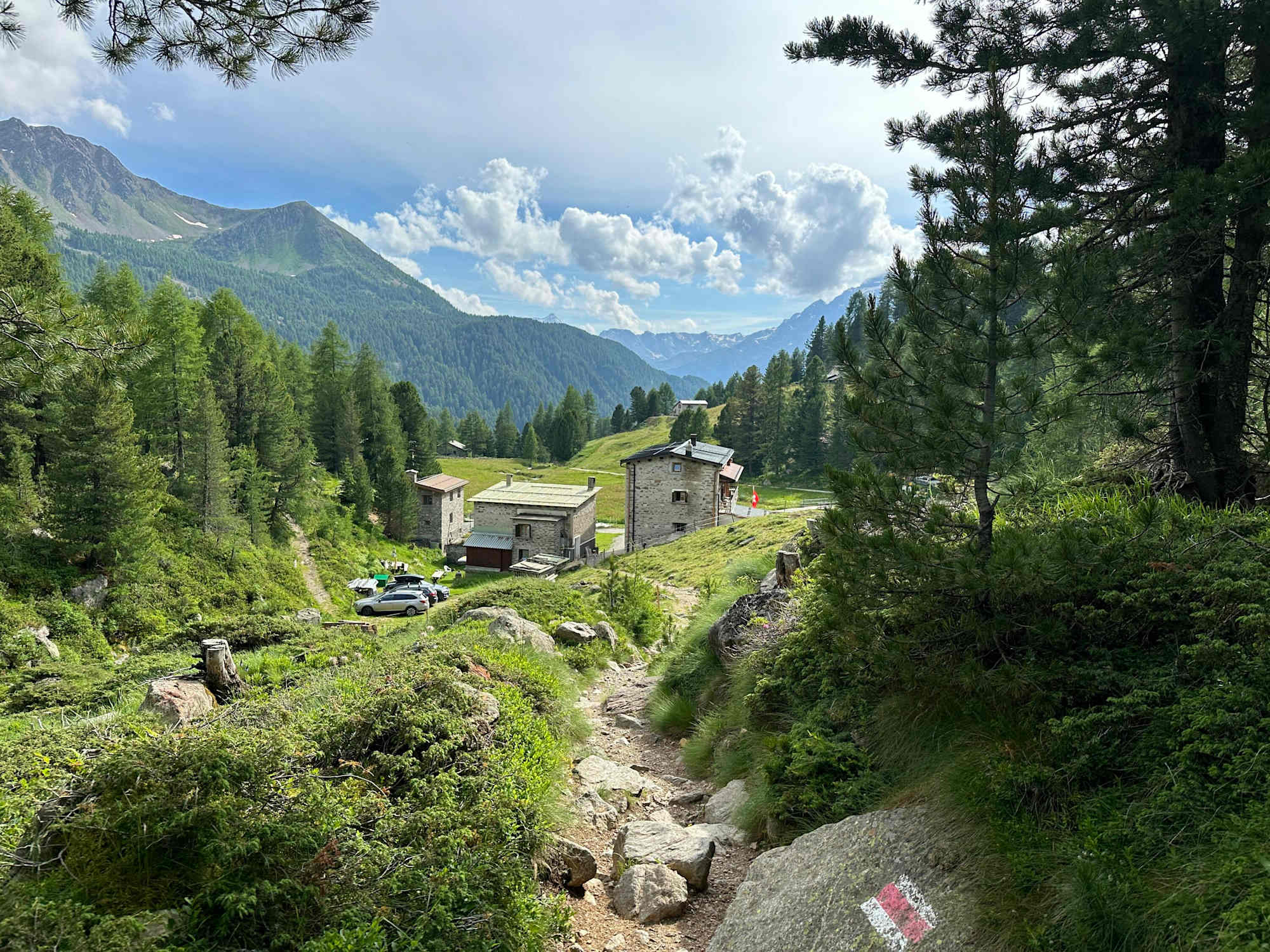 Blick auf die Saoseo Hütte