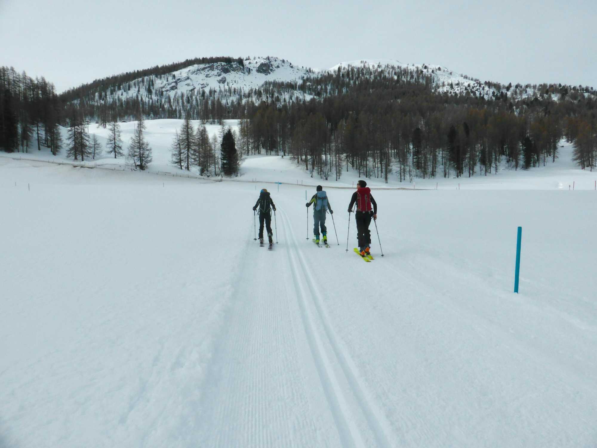 Piz Fora - Start auf der Langlaufloipe
