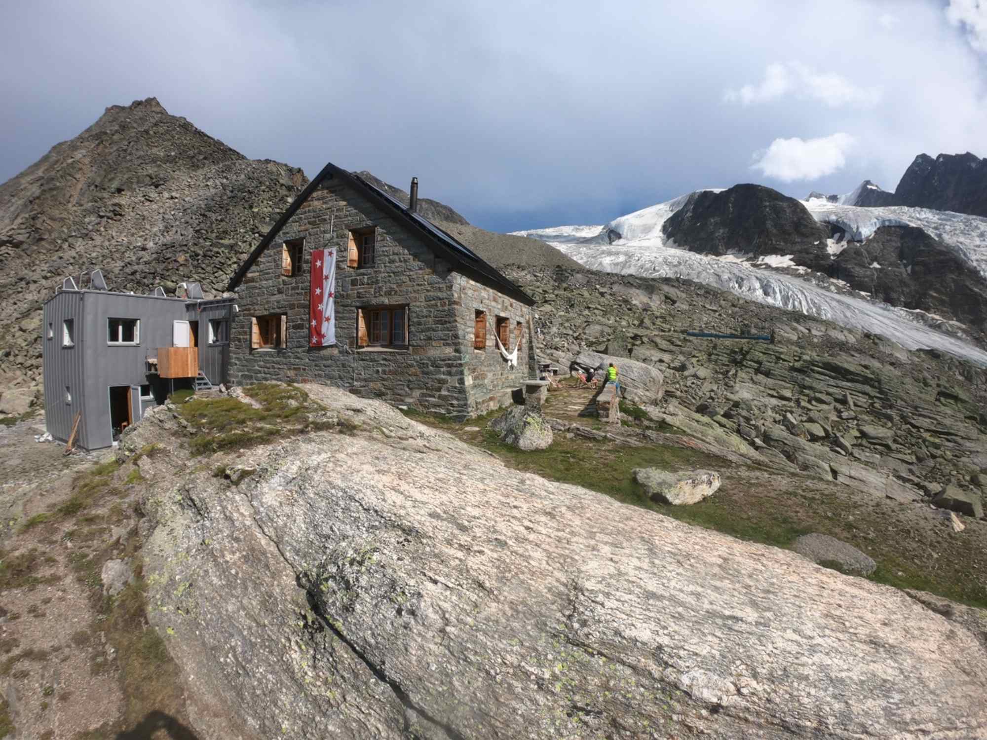 Die Bordierhütte auf 2.886 m Höhe.