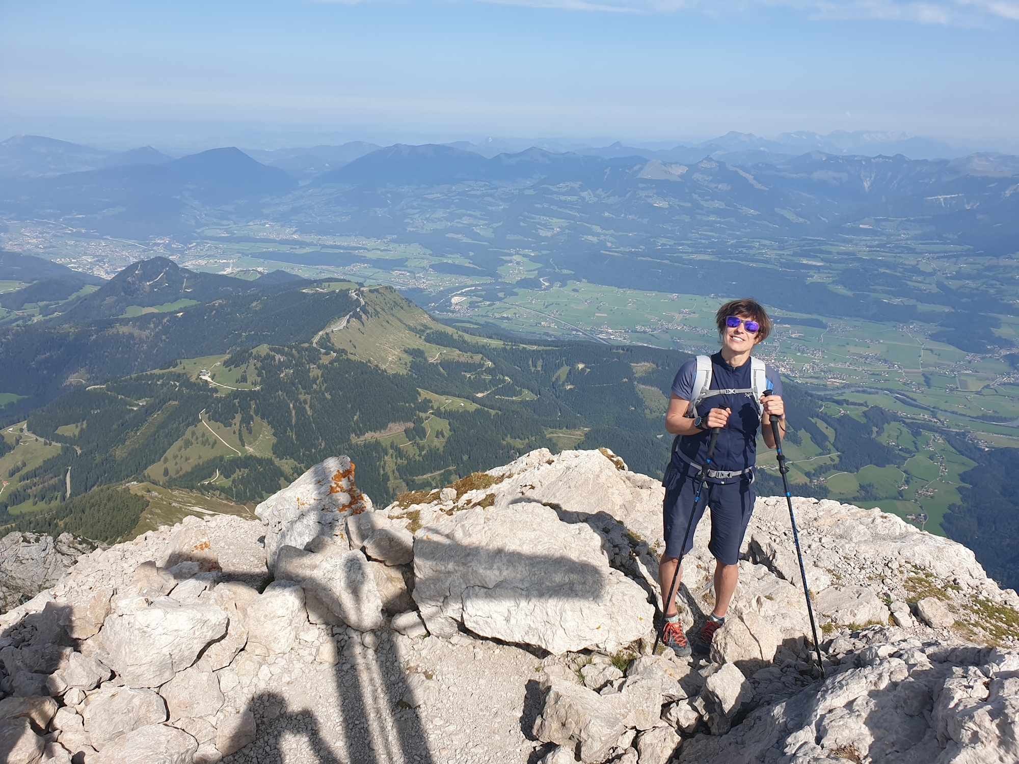 Die Aussicht vom Gipfel des Hohen Göll in Richtung Salzburg.