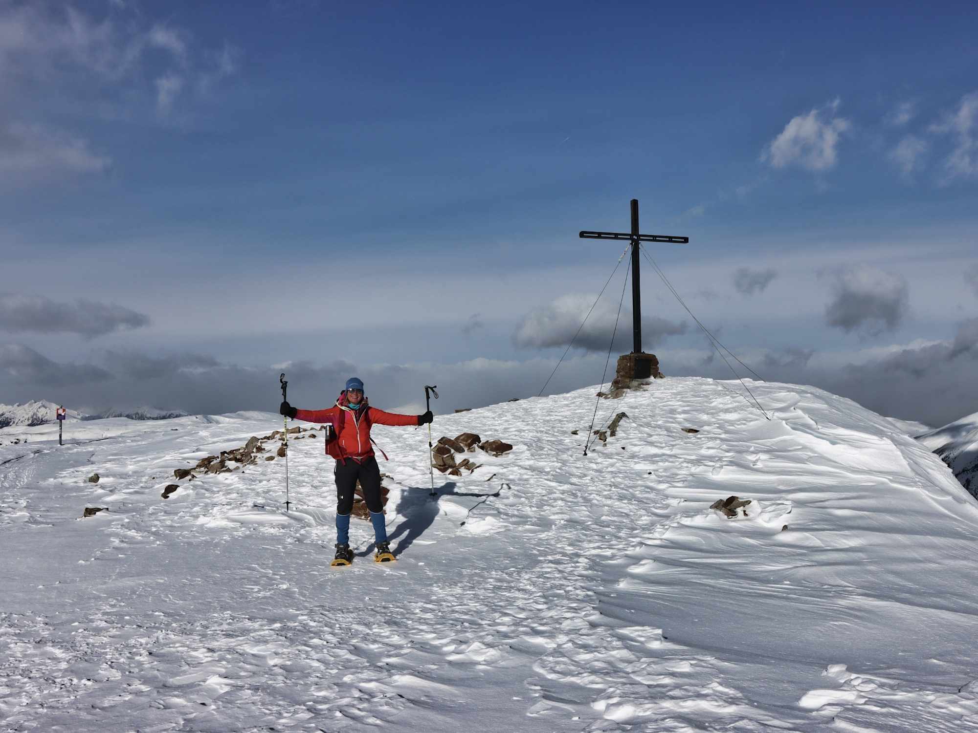 Am Königsstuhl, 2.336 m, am höchsten Punkt des gesamten Trails. 