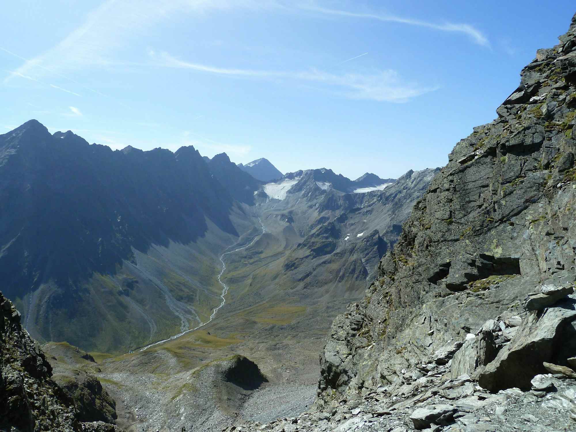 Aussicht von der Schöntalspitze auf den Längentalferner