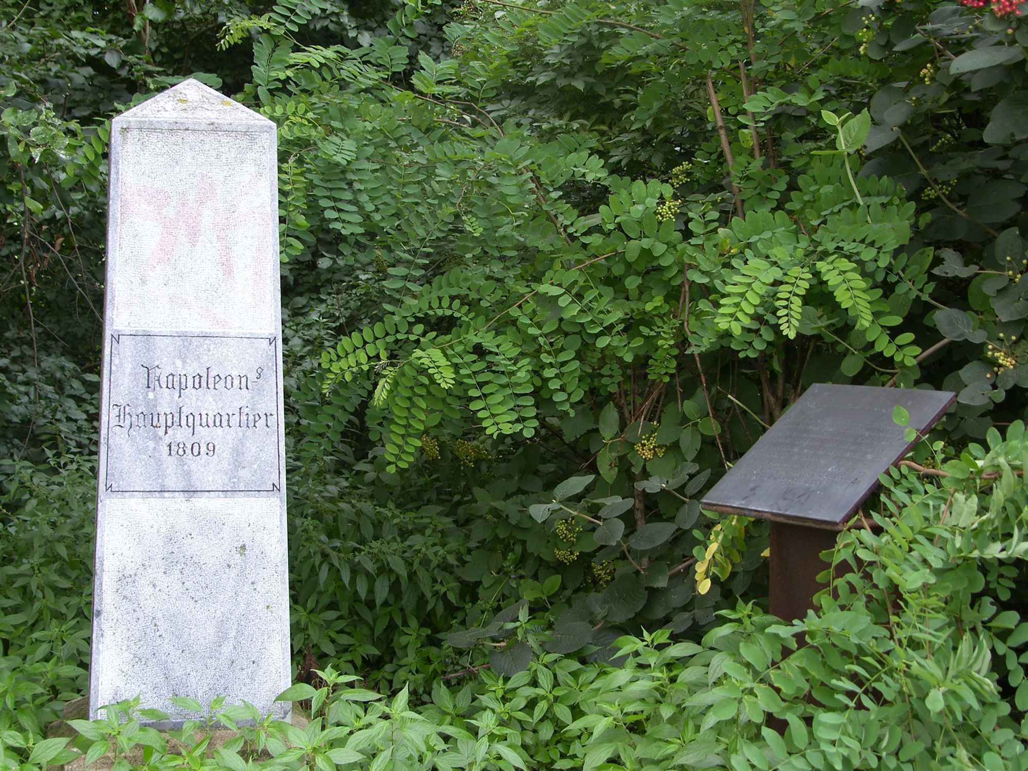 Napoleon-Gedenkstein am Wegesrand
