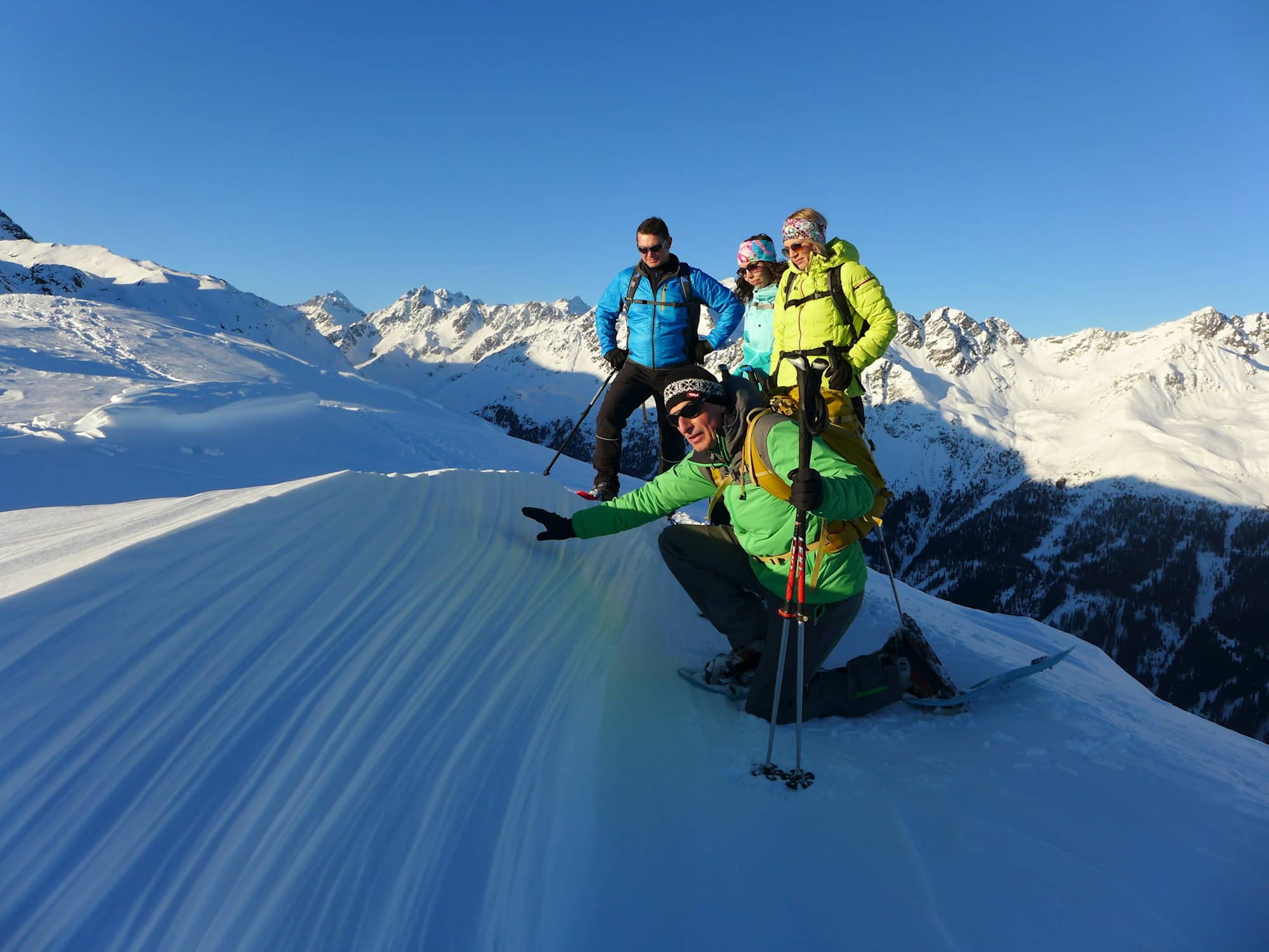 Sonnenuntergangstour mit Schneeschuhen