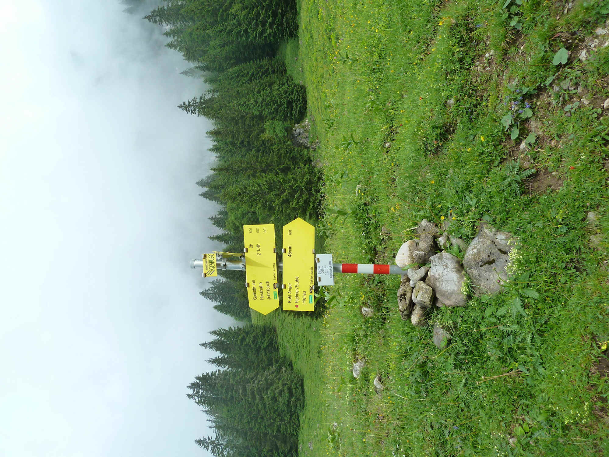 Beschilderung auf der Sulzkaralm