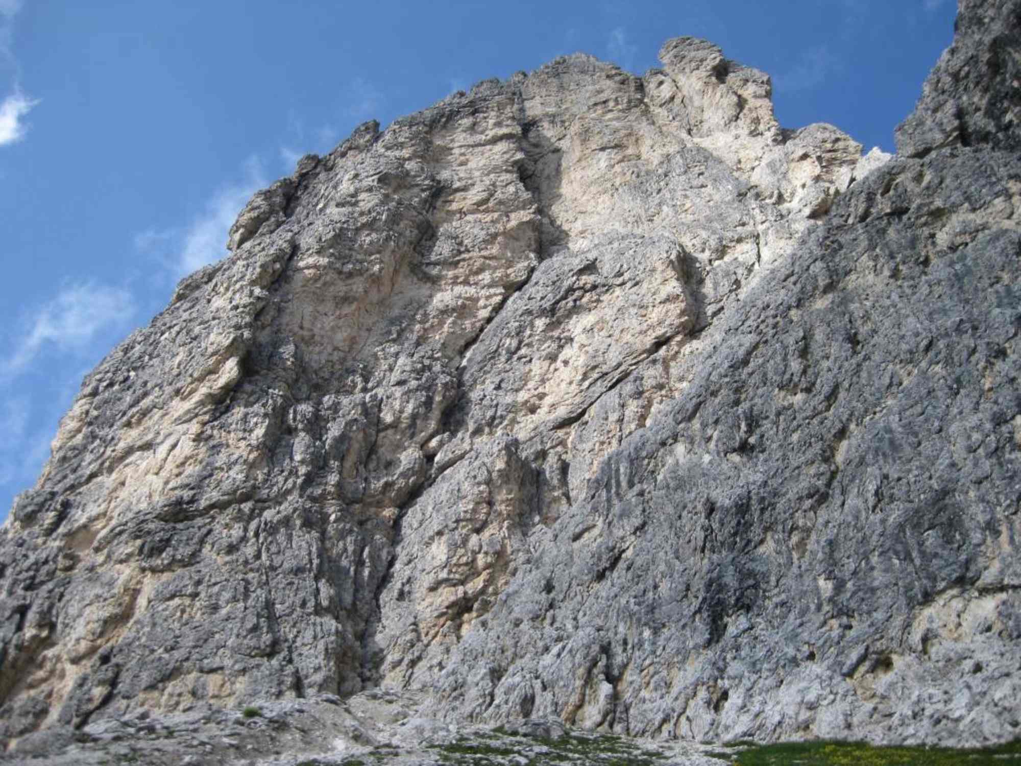 Die markante Kaminverschneidung der Mazzorana-Route