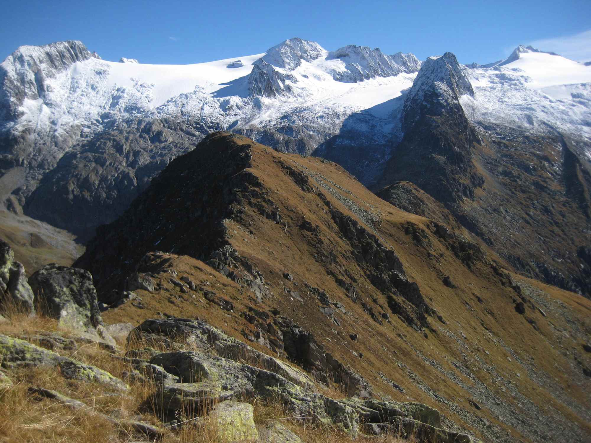 Ein Blick zurück auf dem Grat