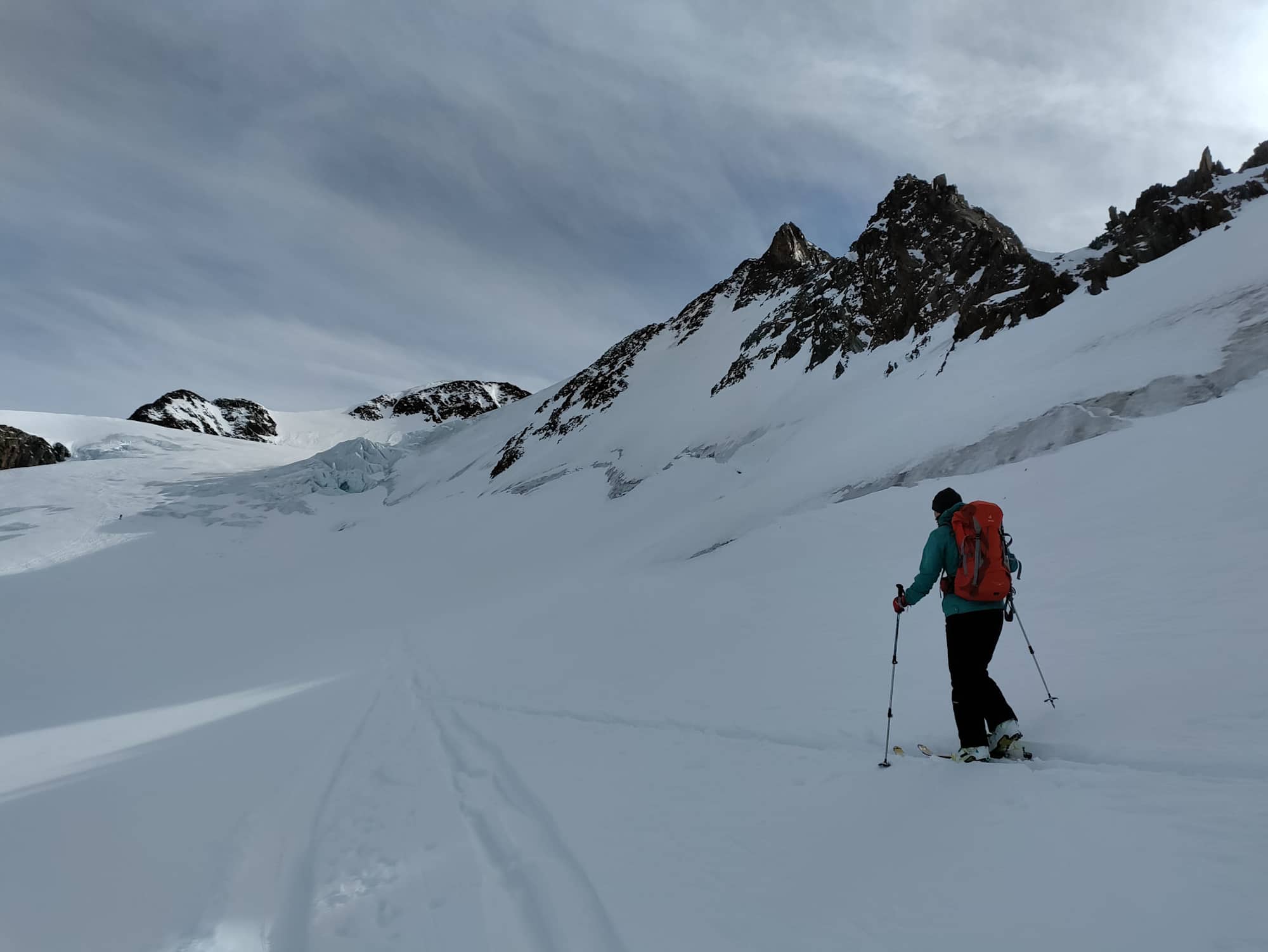 Anstieg zur Wilspitze mit Skiern