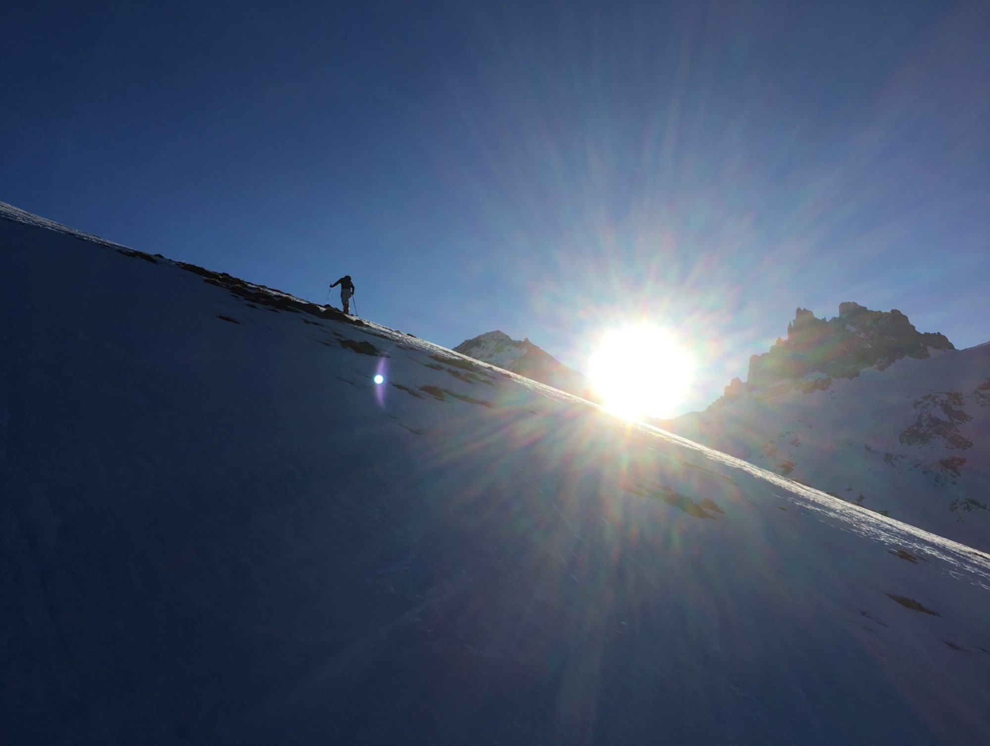 Die Skitour von der Fürenalp auf den Wissberg im Aufstieg.