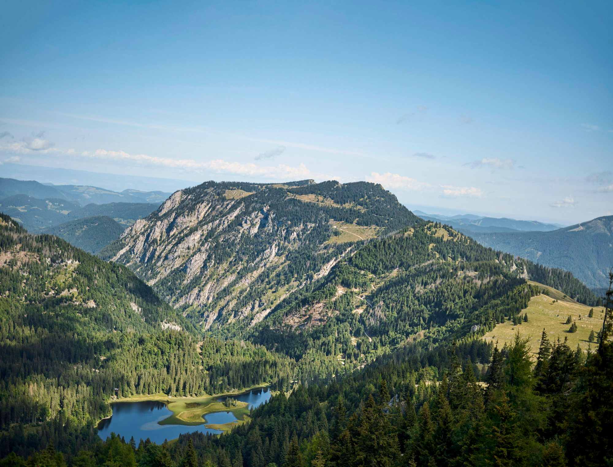 Am Weg auf den Dürrenstein mit Blick auf den Scheiblingstein