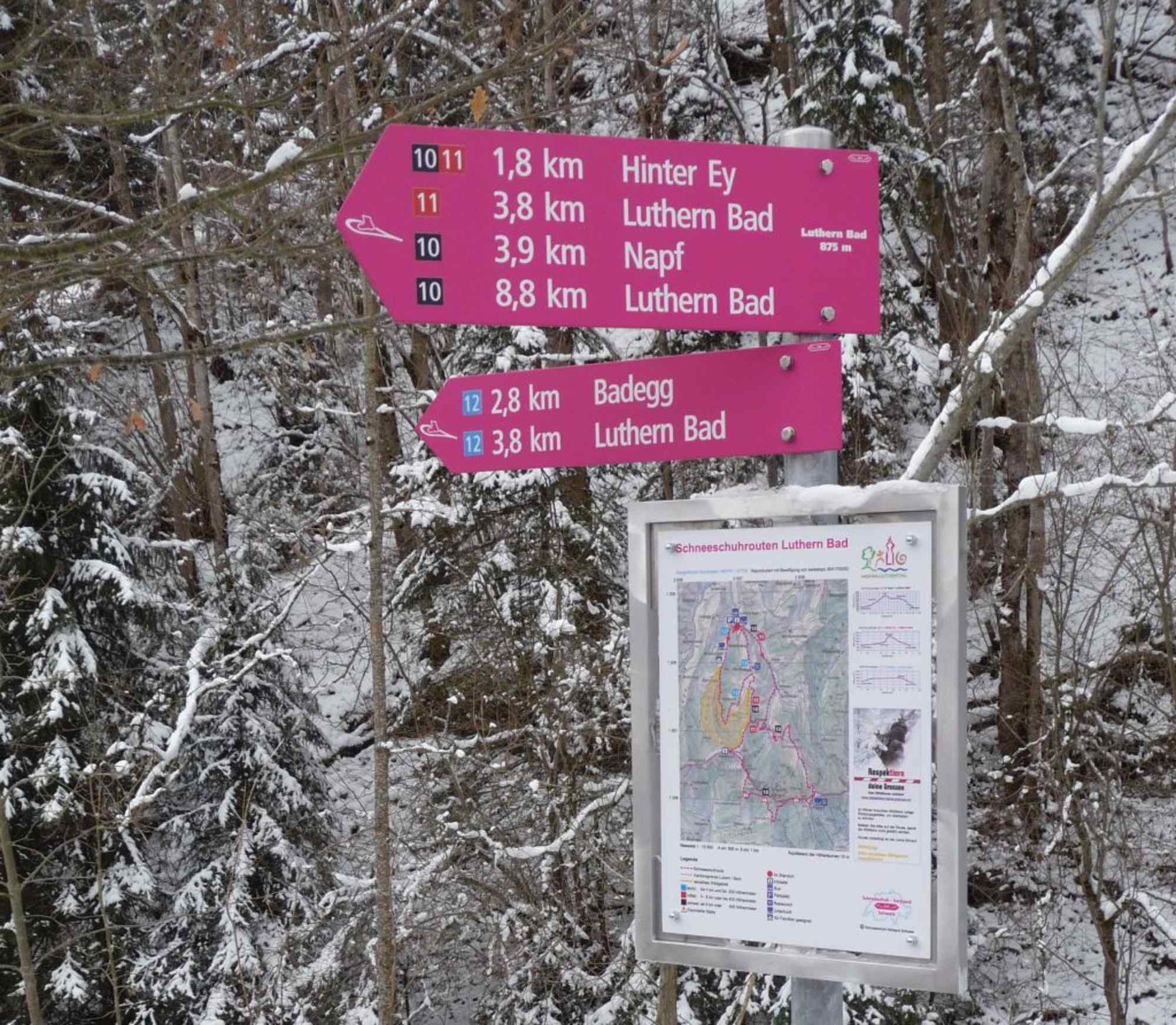 Wegweiser bei Luthern Bad