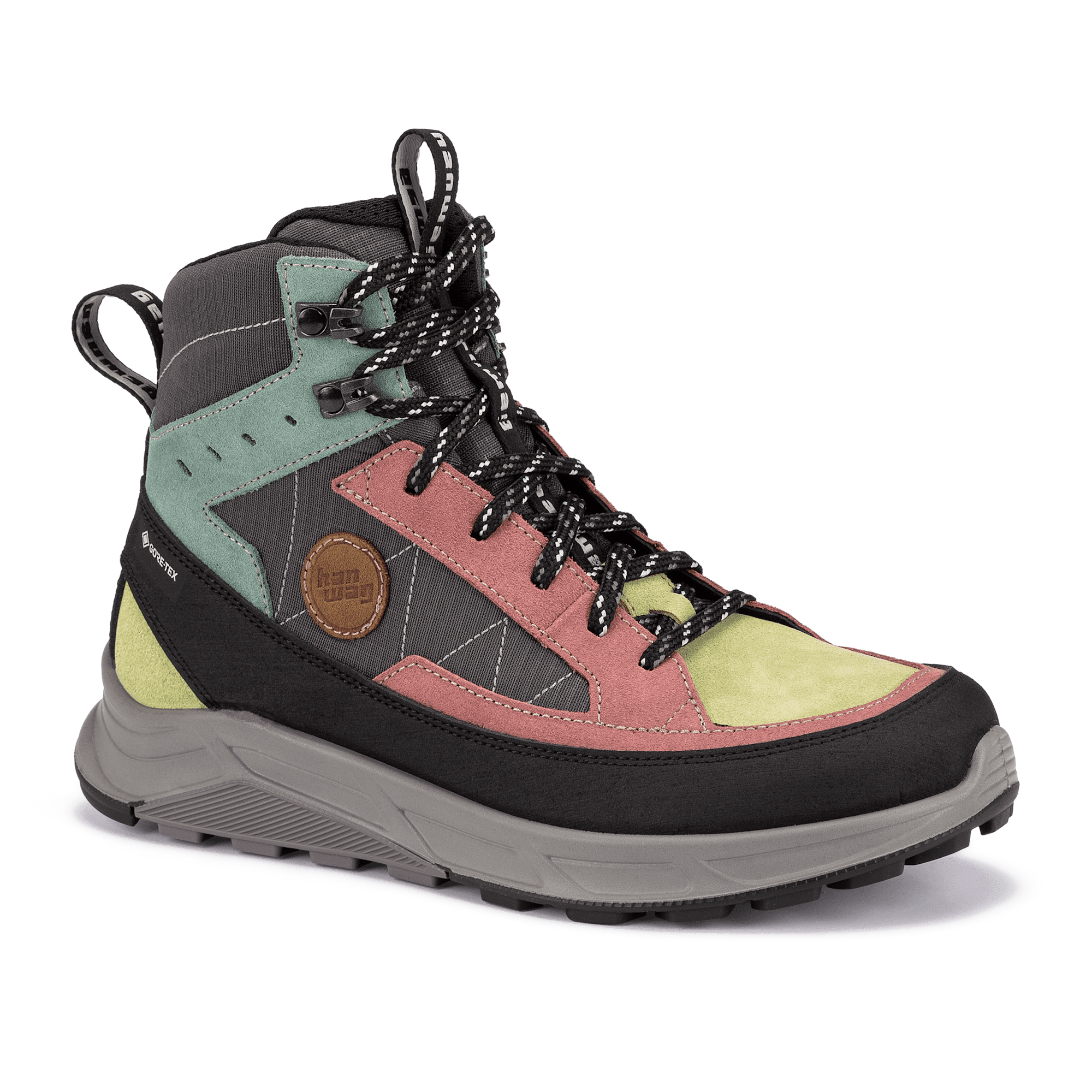 Produktfoto des Hanwag Rotpunkt Light Mid GTX in mehrfarbigem Design – knöchelhoher Outdoor- und Alltagsschuh mit GORE-TEX-Membran, komfortabel und robust.
