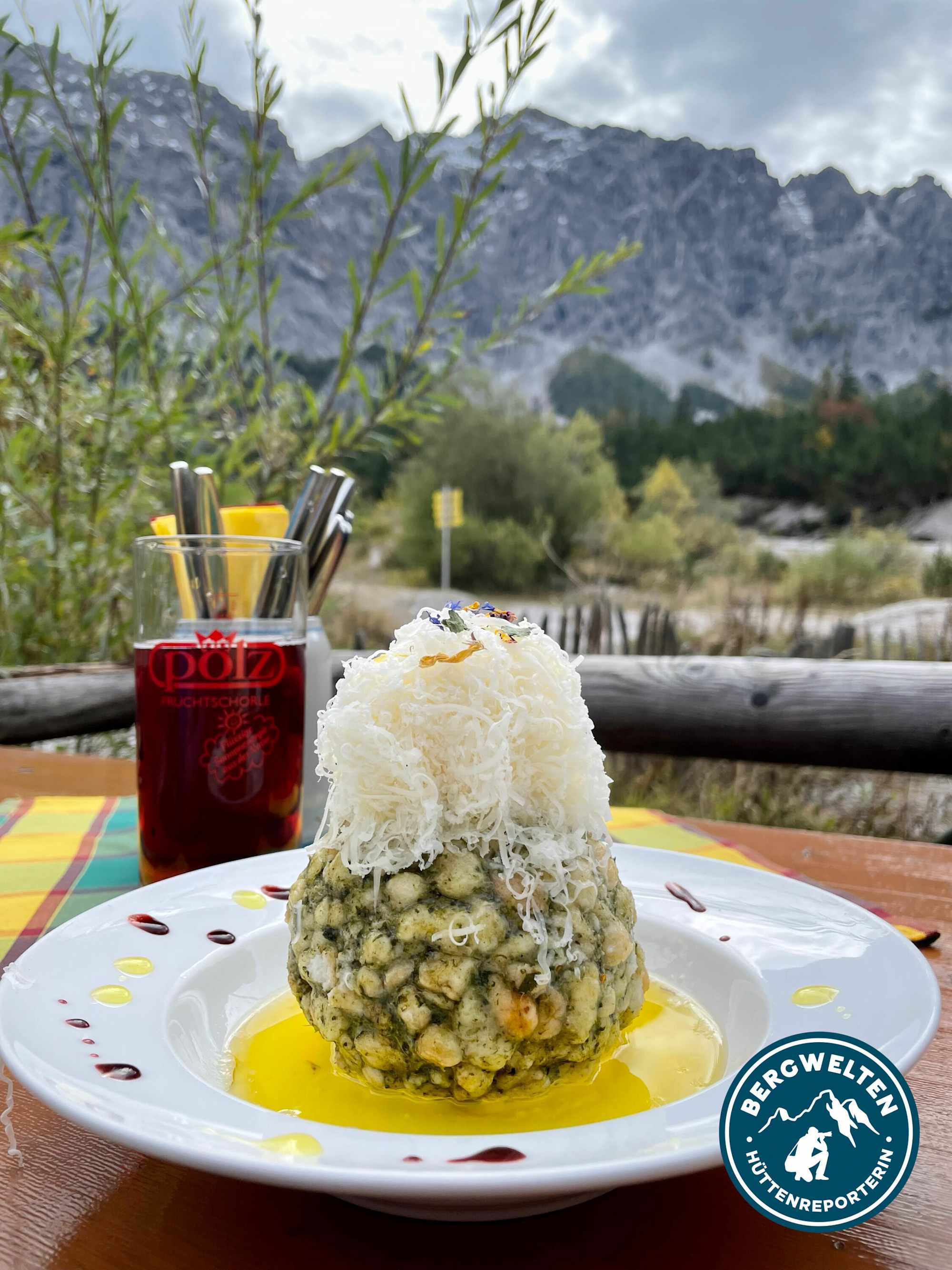 Spinatknödel auf der Wimbachgrieshütte
