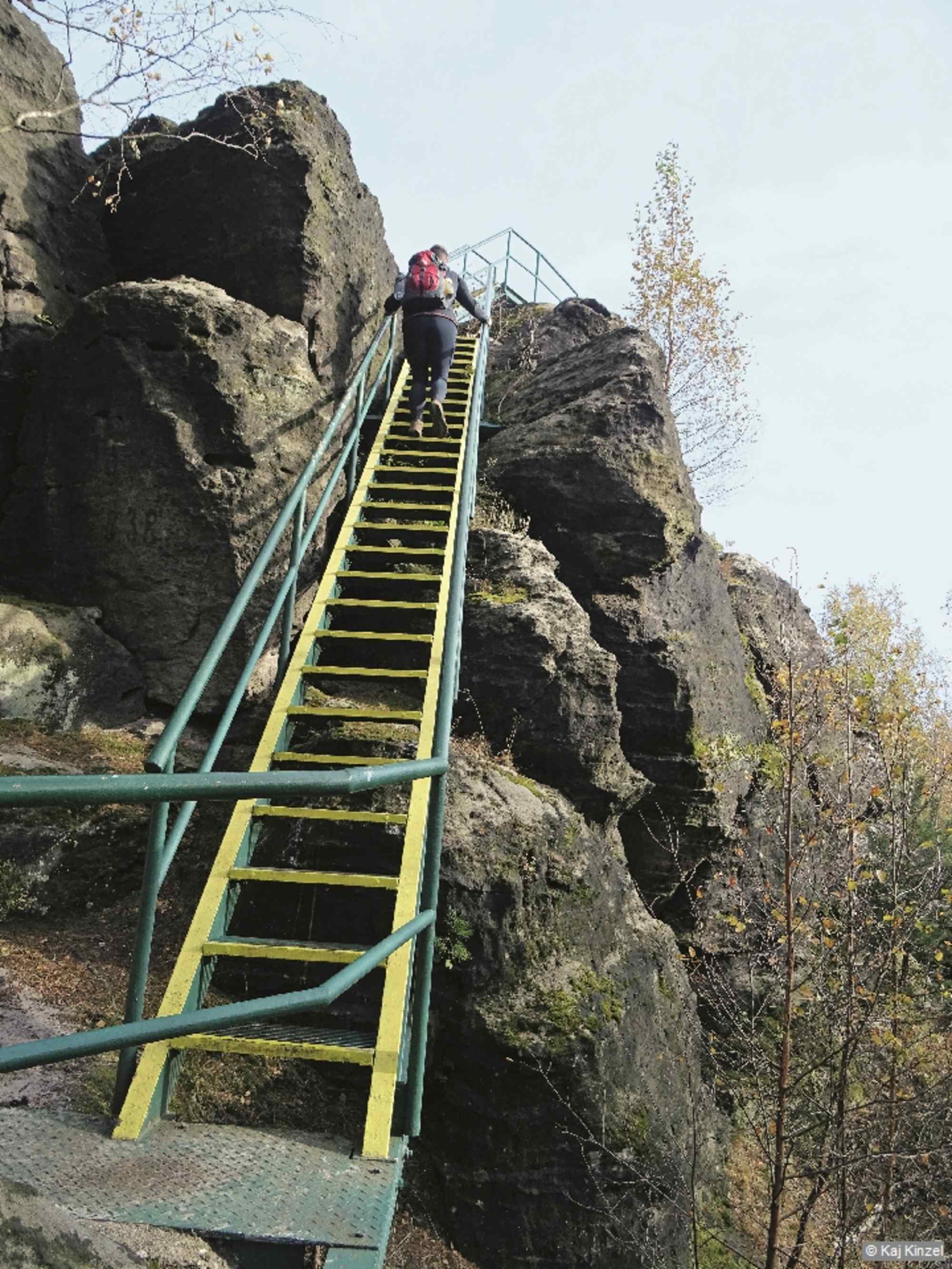 Eisentreppe auf den Zeisigstein.