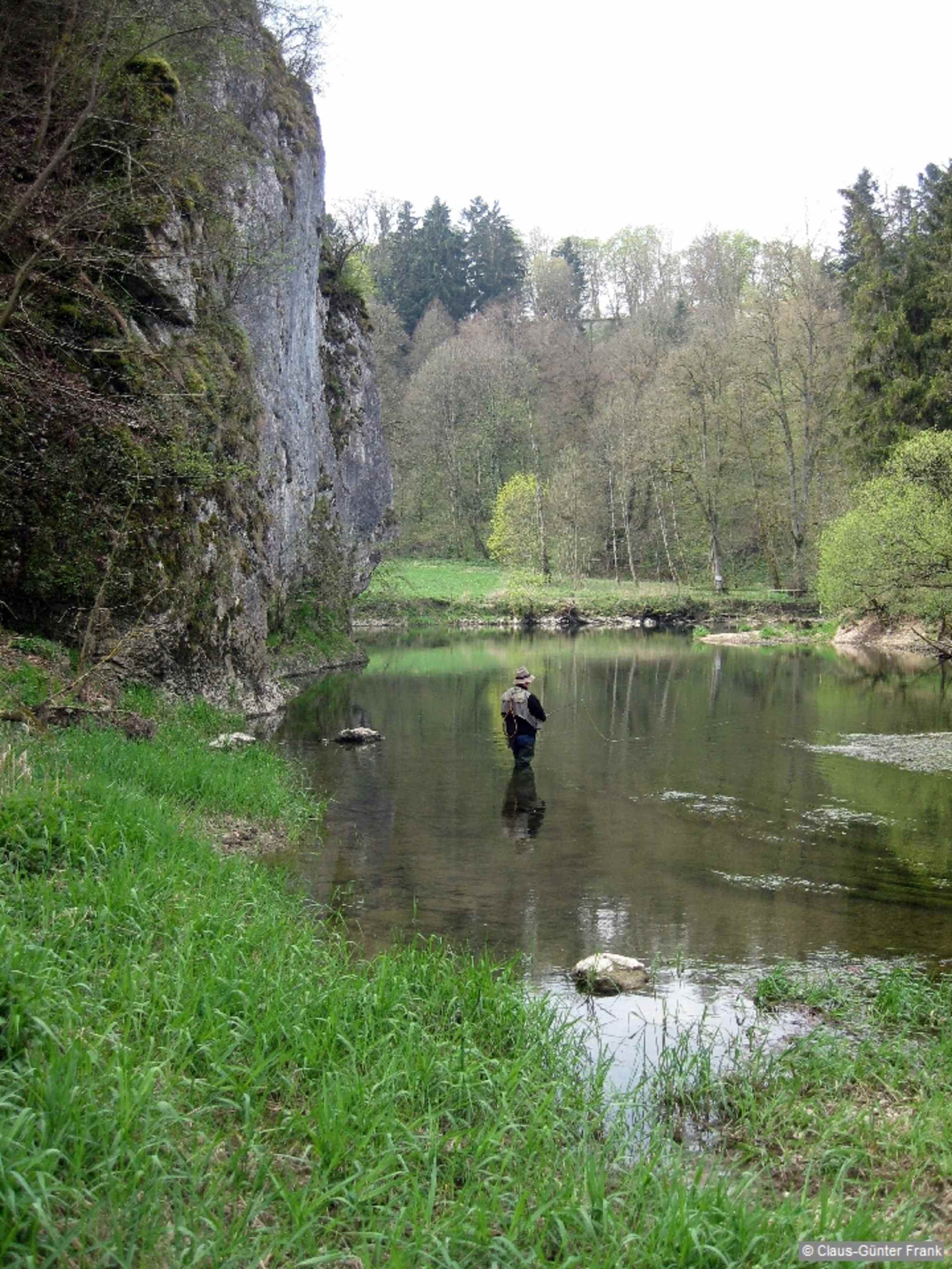 Bei der ersten Möglichkeit biegen wir rechts ab und wandern an der Donau entlang, bis am Amalienfelsen kein Weiterkommen möglich ist.