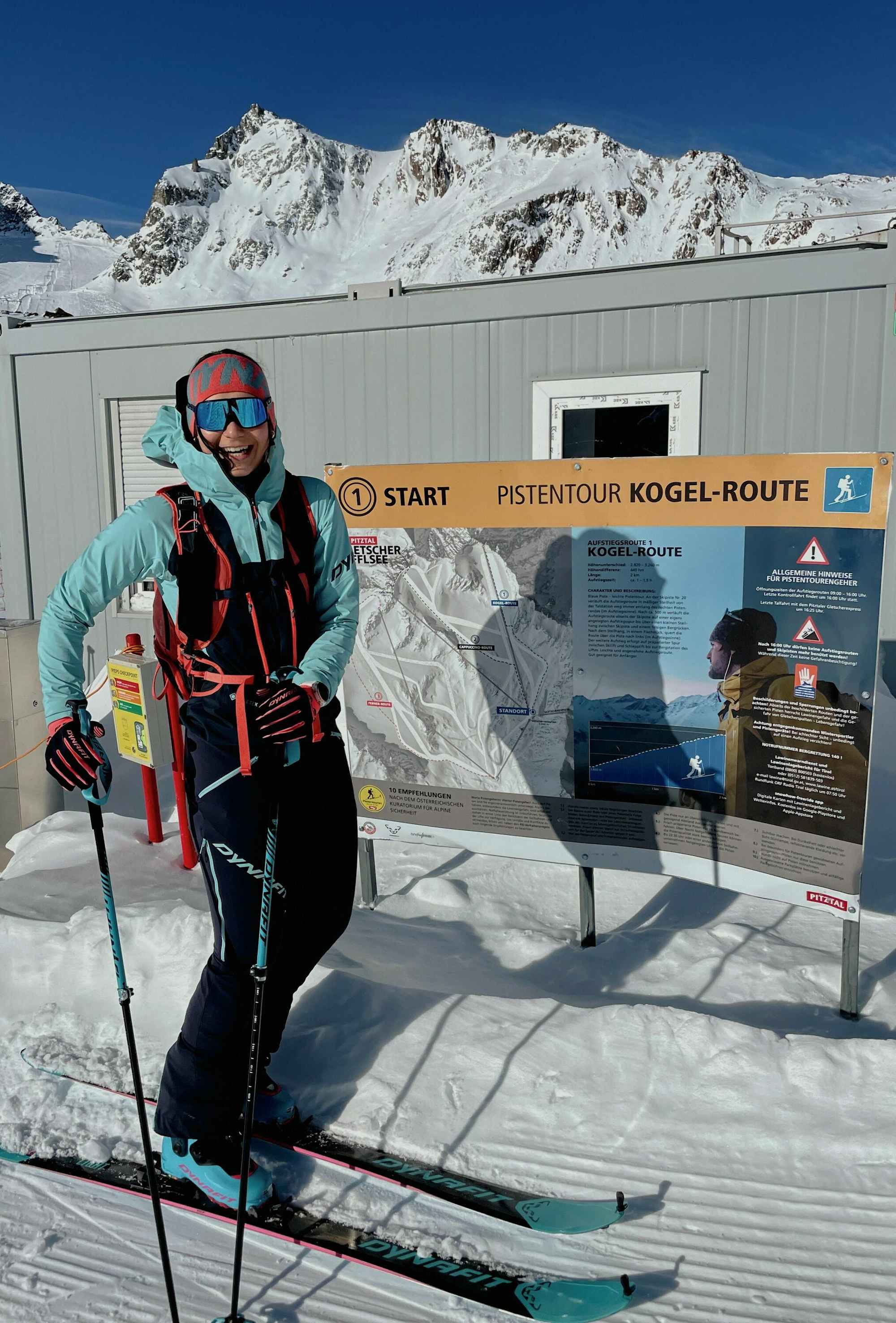 Übersichtstafel Kogel-Route im Skitourenpark Pitztal