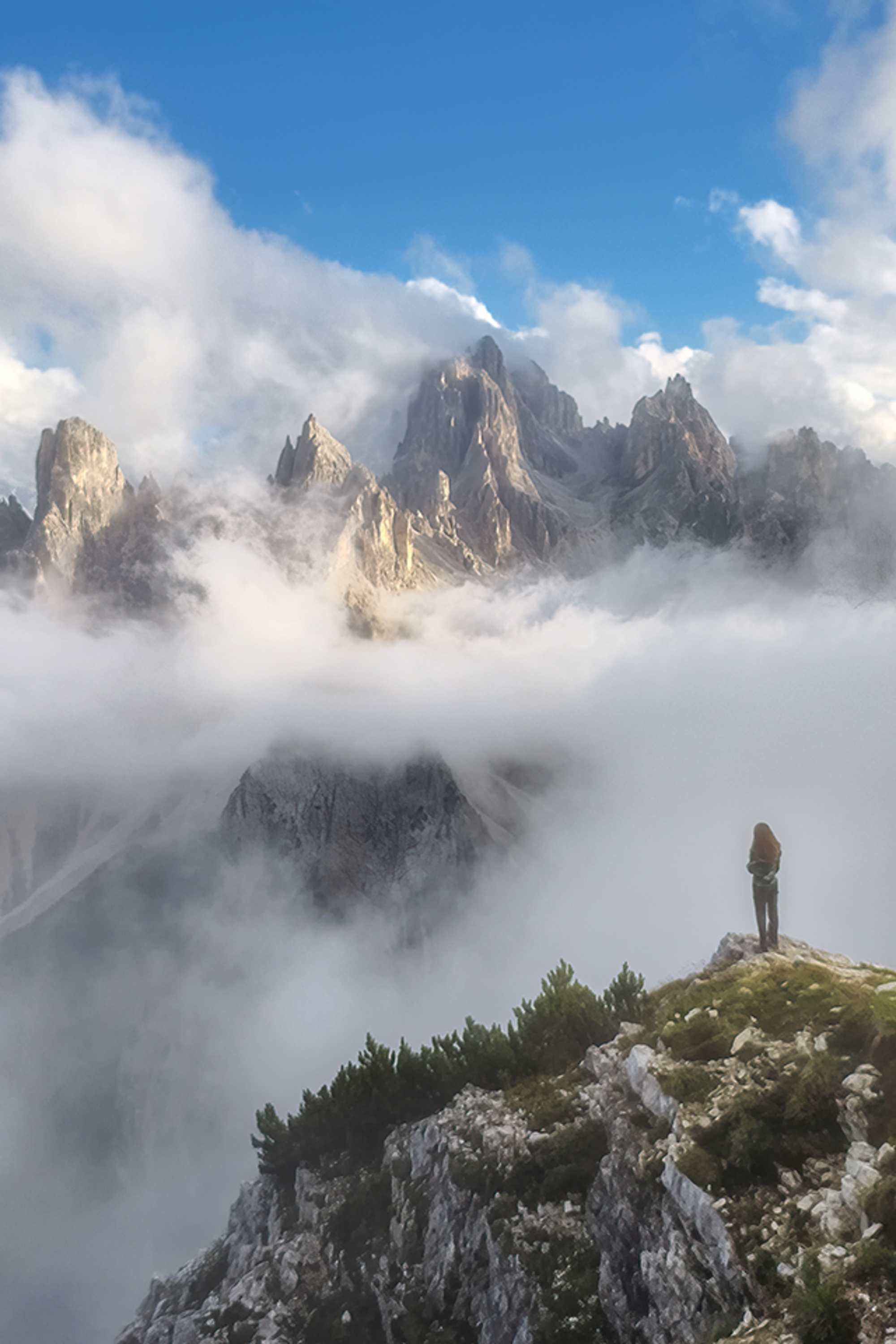 Bergwelten Fotowettbewerb Dein Blick auf die Berge Foto 5, Abendstimmung in den Dolomiten: Blick auf die Cadini di Misurina.