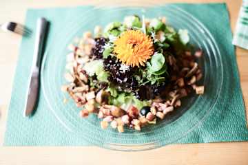 Liebevoll zubereitetes Gericht auf der Alp Unterlauelen