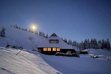 Die Baldenweger Hütte im Winter