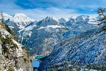 Aussicht von der Grünsteinhütte im Winter