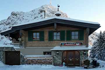 Die Harschbichlalm im Winter