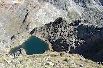 Blick auf die Hildesheimer Hütte von oben