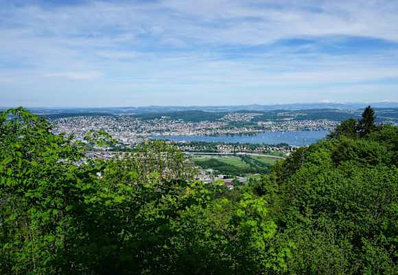 Blick vom Uetliberg auf Zürich und den Zürichsee