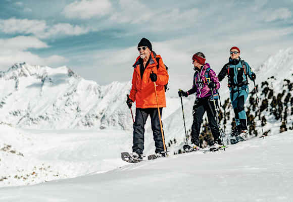 Die Aletsch Arena bietet traumhafte Wege zum Schneeschuhwandern. Ed Kummer kennt sie alle.