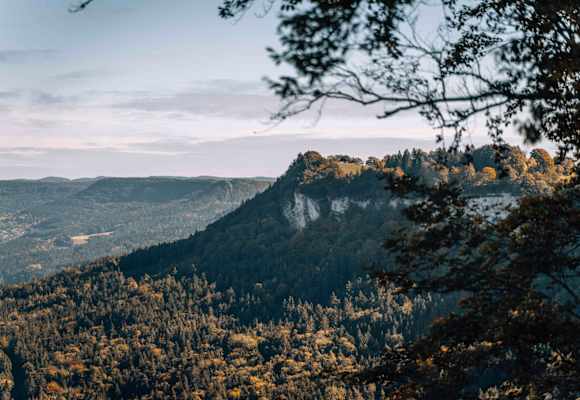 Hochalbpfade - Tieringer Hörnle - Ausblick auf den Albtrauf