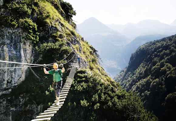 Der Grünstein-Klettersteig in Bayern ist gut für Anfänger geeignet