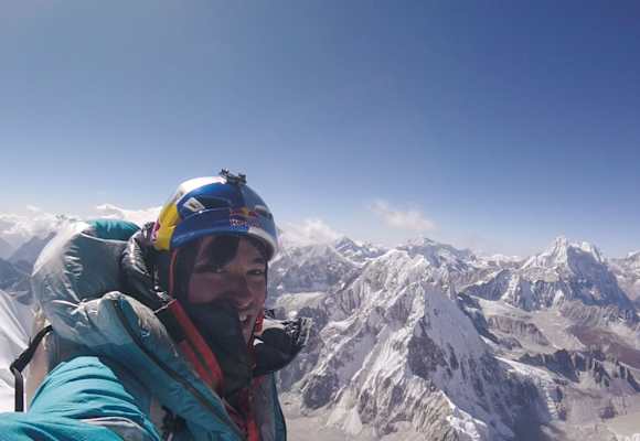 David Lama auf dem Gipfel des Lunag Ri 2018