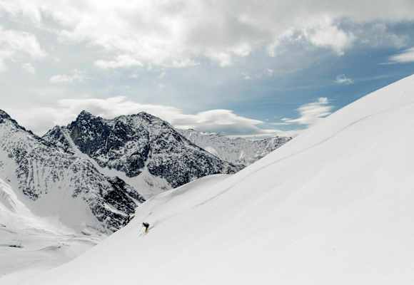 Abfahrt nach der Skitour im Lesachtal