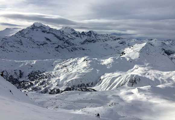 Blick vom Piz Ursera zur Diavolezza
