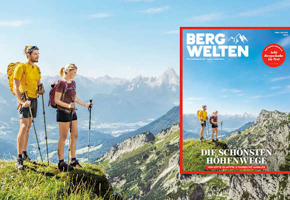 Cover des Bergwelten Magazins (April/Mai 2018)