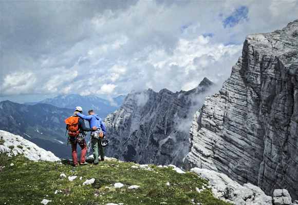 Hanspeter Eisendle und Marko Prezelj nach dem erfolgreichen Aufstieg