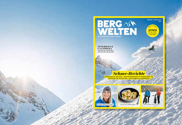 Überall im Zeitschriftenhandel: Das Bergwelten Magazin (Dezember/Januar 2018/19) 