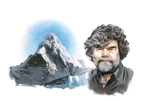 Reinhold Messner vor dem Nanga Parbat